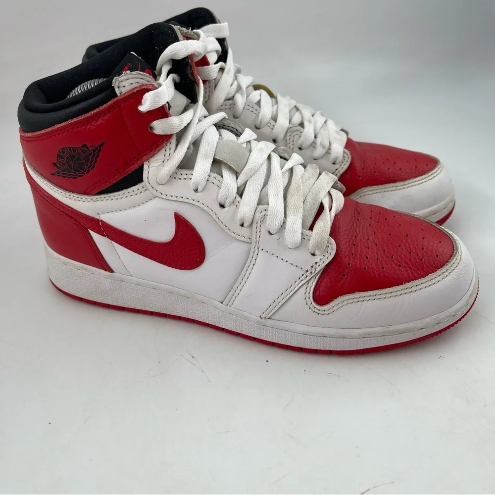 👞 Nike Air Jordan 1 Retro High OG Heritage-SZ 6.5-Red White 575441-161 Sneakers